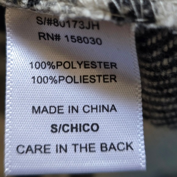 Love Tree Plaid Open Front Long Sleeve Coat Women Size S Black White‎ - Picture 4 of 8